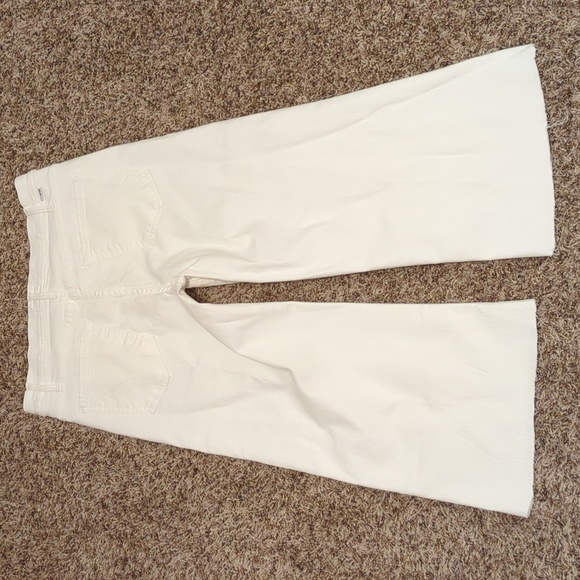 Mother white the hustler roller ankle fray high rise wide leg cropped jeans - Picture 14 of 14